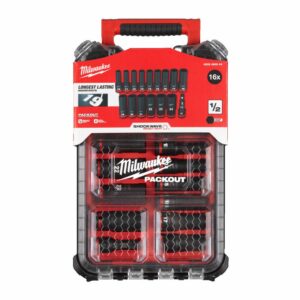 MILWAUKEE ILGŲ SMŪGINIŲ GALVUČIŲ RINKINYS 1/2" 16 vnt. PACKOUT