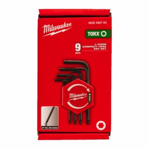 MILWAUKEE TORX raktų rinkinys, kompaktiškas, 9 vnt.