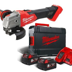 MILWAUKEE KAMPINIS ŠLIFUOKLIS 18V 125mm M18FSAG125XB-502X SU STABDŽIU 2x5,0Ah BL