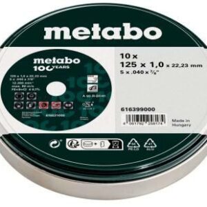 METABO PJOVIMO DISKAS METALUI 125 × 1,0 × 22mm INOX /10vnt. SKARDINĖ DĖŽUTĖ