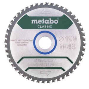 METABO DISKINIS PJŪKLAS FZ/FA 190x30x48z STEEL CUT/SANDWICH PANEL CLASSIC