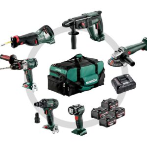 METABO COMBO RINKINYS 18V 6.1 (SB18LTX +SSW18LTX300BL +KH18LTX24 +W18L9-125QUICK +SSEP18LT +ULA) 4x4,0Ah KREPŠYS