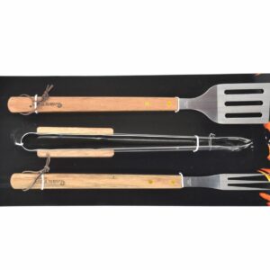 MASTER GRILL GRILIO ĮRANKIŲ RINKINYS 3vnt. MEDINĖMIS RANKENOMIS