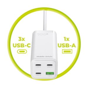 Mobile Origin GaN 100W Compact MultiHub įkroviklis PW18 su 3x USB-C + USB-A - Image 11