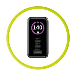 Mobile Origin 140W GaN Display įkroviklis PW21 - 2x USB-C + USB-A - Image 12