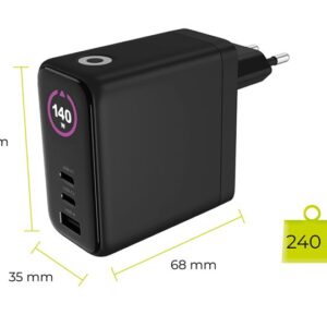 Mobile Origin 140W GaN Display įkroviklis PW21 - 2x USB-C + USB-A - Image 14