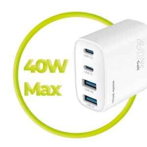 Mobile Origin 40W GaN Wall įkroviklis PW22 - 2x USB-C + 2x USB-A - Image 17