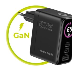 Mobile Origin 65W GaN Display įkroviklis PW20 - 2x USB-C + USB-A - Image 2