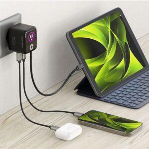 Mobile Origin 65W GaN Display įkroviklis PW3 - USB-C Self-Retracting kabelis + USB-C + USB-A - Image 15