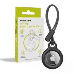 Mobile Origin Airtag Loop dėklas Holder A1, juodos spalvos