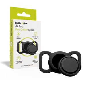 Mobile Origin AirTag Pet Collar, juodos spalvos