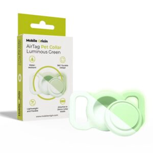 Mobile Origin AirTag Pet Collar, luminous green