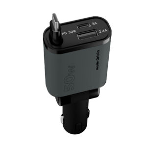 Mobile Origin 3in1 50W automobilinis įkroviklis CA27 - USB-C + USB-A, USB-C Cable - Image 2