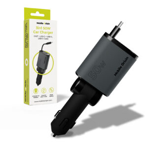 Mobile Origin 3in1 50W automobilinis įkroviklis CA27 - USB-C + USB-A, USB-C Cable