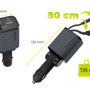Mobile Origin 4in1 50W automobilinis įkroviklis CA28 - USB-C + USB-A, USB-C and Lightning Cable  - Image 11