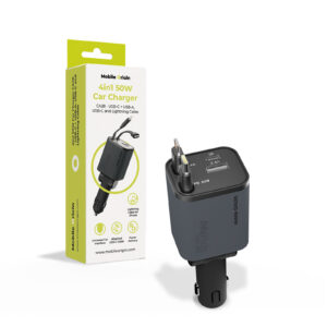 Mobile Origin 4in1 50W automobilinis įkroviklis CA28 - USB-C + USB-A, USB-C and Lightning Cable 