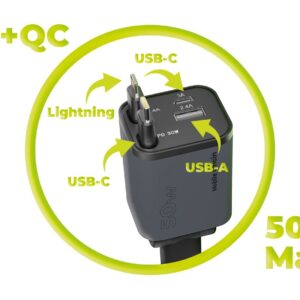 Mobile Origin 4in1 50W automobilinis įkroviklis CA28 - USB-C + USB-A, USB-C and Lightning Cable  - Image 7