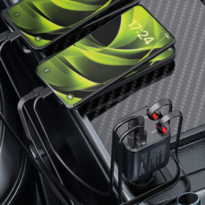 Mobile Origin 4in1 50W automobilinis įkroviklis CA28 - USB-C + USB-A, USB-C and Lightning Cable  - Image 9