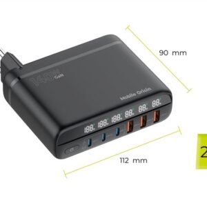 Mobile Origin GaN 140W Travel įkroviklis Hub PW12 EU/UK/US, 3x USB-C + 3x USB-A - Image 7