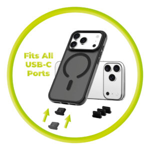 Mobile Origin USB-C Dust Plug & Cleaning Brush CL1 juodos spalvos/Clear for Apple iPhone/Android - Image 17