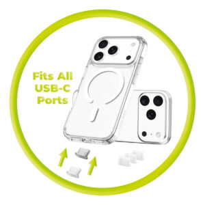 Mobile Origin USB-C Dust Plug & Cleaning Brush CL1 juodos spalvos/Clear for Apple iPhone/Android - Image 8