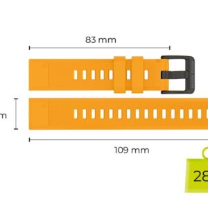 Mobile Origin Easy apyrankė Quick Fit skirta Garmin ES1, 20mm geltonos spalvos - Image 11