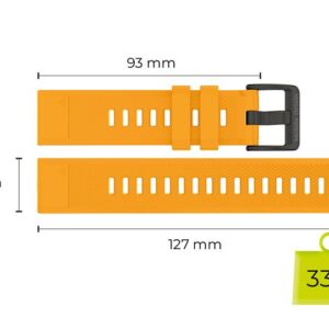 Mobile Origin Easy apyrankė Quick Fit skirta Garmin ES1, 22mm geltonos spalvos - Image 3
