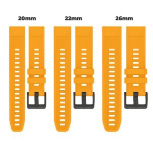 Mobile Origin Easy apyrankė Quick Fit skirta Garmin ES1, 22mm geltonos spalvos - Image 17