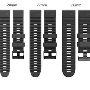 Mobile Origin Easy apyrankė Quick Fit skirta Garmin ES2, 26mm juodos spalvos - Image 17