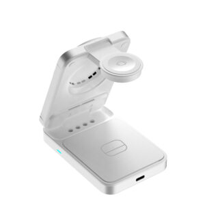 Mobile Origin 3in1 Qi2 25W Foldable Charging Stand PW35,MagSafe Compatible - Silver - Image 5