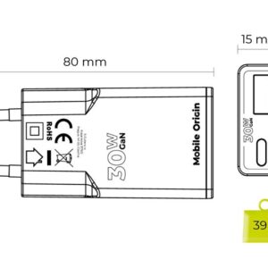 Mobile Origin GaN 30W Slim įkroviklis TÜV MO16 - USB-A + USB-C - Image 17