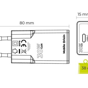 Mobile Origin GaN 30W Slim įkroviklis TÜV, MO17 - USB-C - Image 14