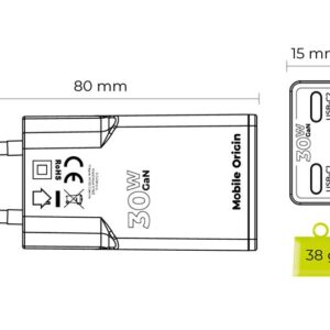 Mobile Origin GaN 30W Slim įkroviklis TÜV, MO18 - Dual USB-C - Image 9