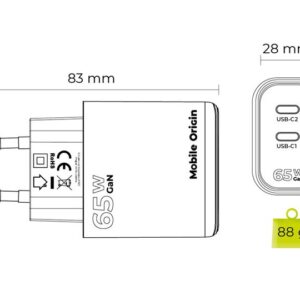 Mobile Origin GaN 65W įkroviklis TÜV, MO19 - Dual USB-C - Image 14
