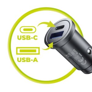 Mobile Origin Metal automobilinis įkroviklis 30W, CA12 -  USB-C, USB-A - Image 20
