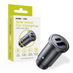 Mobile Origin Metal automobilinis įkroviklis 30W, CA12 -  USB-C, USB-A