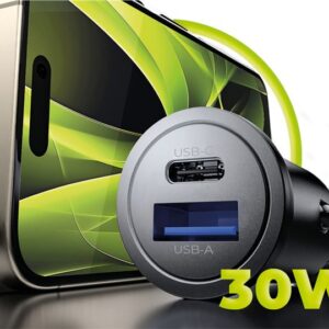 Mobile Origin Metal automobilinis įkroviklis 30W, CA12 -  USB-C, USB-A - Image 12
