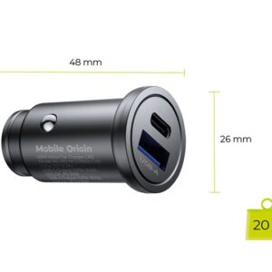 Mobile Origin Metal automobilinis įkroviklis 30W, CA12 -  USB-C, USB-A - Image 5