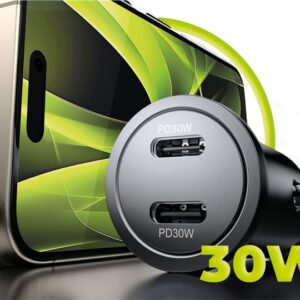 Mobile Origin Metal automobilinis įkroviklis 30W, CA13 - 2x USB-C - Image 12