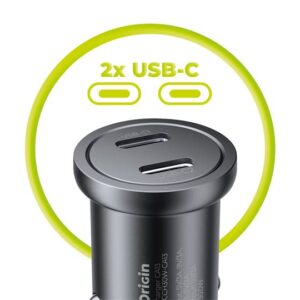 Mobile Origin Metal automobilinis įkroviklis 30W, CA13 - 2x USB-C - Image 15