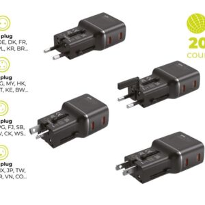 Mobile Origin 45W kelioninis įkroviklis, EU/US/UK/AU PW26, juodos spalvos - Image 4