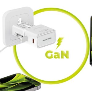 Mobile Origin 45W kelioninis įkroviklis, EU/US/UK/AU PW26, baltos spalvos - Image 7