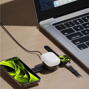 Mobile Origin 3in1 Qi2 25W sulenkiamas Magnetic Pad PW34, juodos spalvos - Image 17