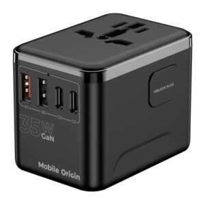 Mobile Origin GaN 35W kelioninis įkroviklis PW4 EU/UK/US/AUS, 3x USB-C + 2x USB-A  - Image 11