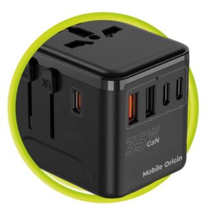 Mobile Origin GaN 35W kelioninis įkroviklis PW4 EU/UK/US/AUS, 3x USB-C + 2x USB-A  - Image 17