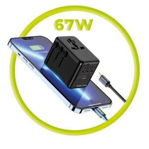 Mobile Origin GaN 67W kelioninis įkroviklis PW5 EU/UK/US/AUS, 3x USB-C + USB-A - Image 20