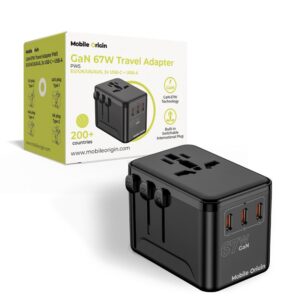Mobile Origin GaN 67W kelioninis įkroviklis PW5 EU/UK/US/AUS, 3x USB-C + USB-A
