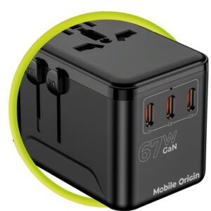 Mobile Origin GaN 67W kelioninis įkroviklis PW5 EU/UK/US/AUS, 3x USB-C + USB-A - Image 9