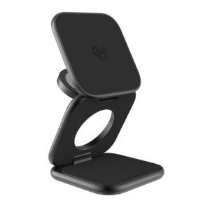 Mobile Origin 3in1 Qi2 25W UltraSlim sulenkiamas įkroviklis PW36 MagSafe Compatible matinės juodos spalvos - Image 3