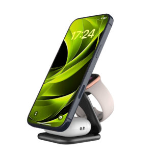 Mobile Origin 3in1 Qi2 25W UltraSlim sulenkiamas įkroviklis PW36 MagSafe Compatible matinės juodos spalvos - Image 14